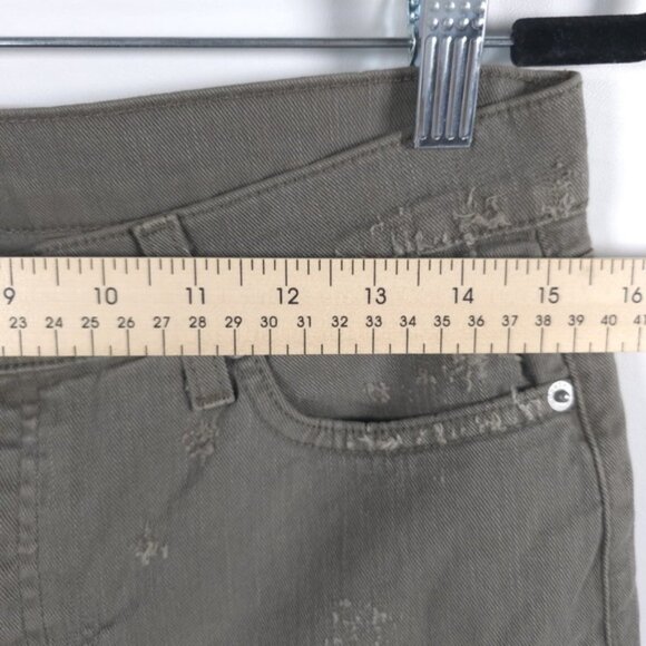 HUDSON CROP RILEY Relaxed Straight Distressed LOGD Green Jeans WC4100DLW Size 27 - Picture 10 of 16